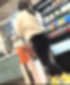 nerdy asian round ass at airport cafe