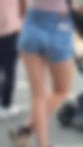 Milf with tight ass in jean shorts
