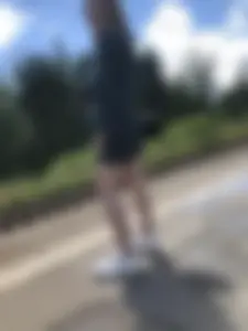 Cute candid girl in a dress at the train station