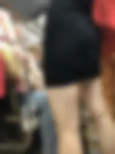 Girl with Hot Ass and Legs with Pale Skin in a Dress Standing in a Subway Train Candid Closeup