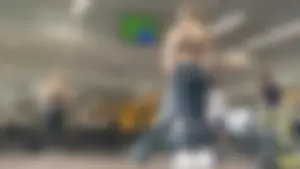 Thicc gym PAWG in tight black Nike leggings