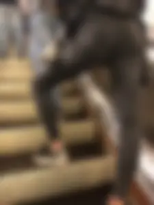 Girl in Leather Jacket and Skinny Jeans Subway Creepshots