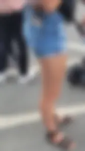 Milf with tight ass in jean shorts