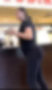 Juicy thick brunette with juicy yoga pants ass