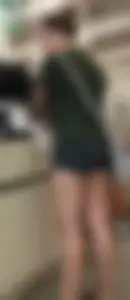 Spandex gray shorts on a thicc ass white girl