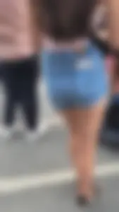 Milf with tight ass in jean shorts
