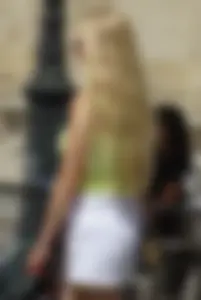 3 cute blondes in skirts and 1 see through dress