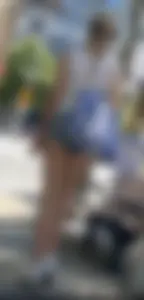 (OC) Slim Blonde in Booty Shorts Ass Hanging Out