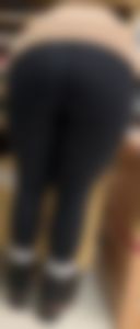 Black legging girl bending over