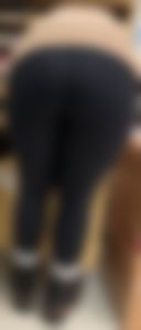 Black legging girl bending over