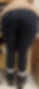 Black legging girl bending over