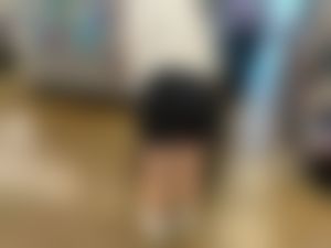 Hand print on tight ass Brunette (Biker shorts)