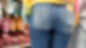 Cute teen, tight jeans