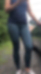 Hot late 40s striped yoga pants ass walking close up pt 3