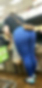 The ass was thicc (Blue leggings, VPL)