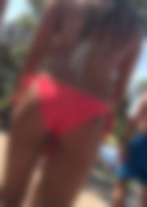 Hot Bikini Teens walking along the beach