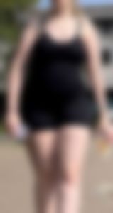 Thick ass in black bodysuit