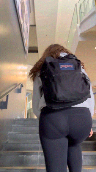 Curly Haired College Girl Loves To Only Wear Leggings Everyday
