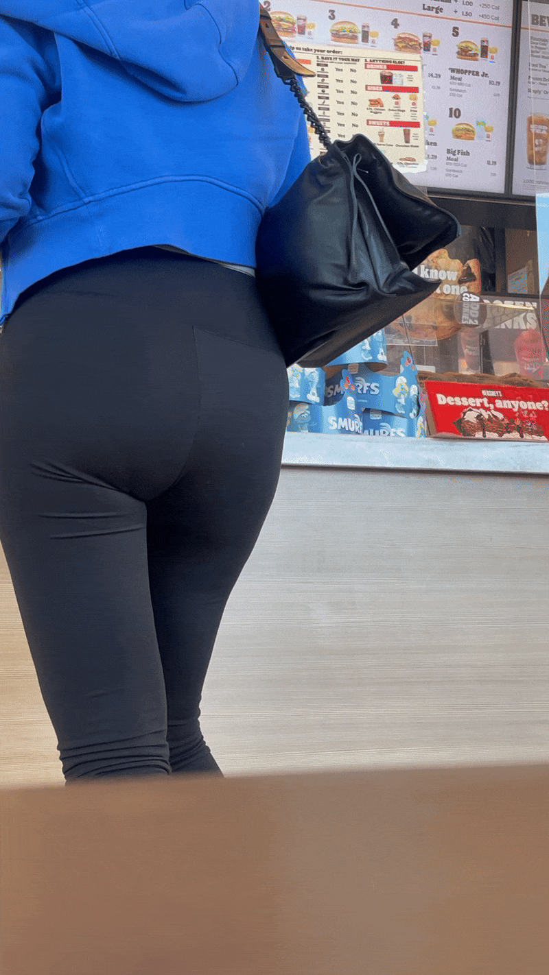 Thick Latina in Leggings at BK