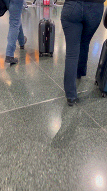PAWG Hotwife in Tight Jeans Capped at Airport (OC + GIFS)
