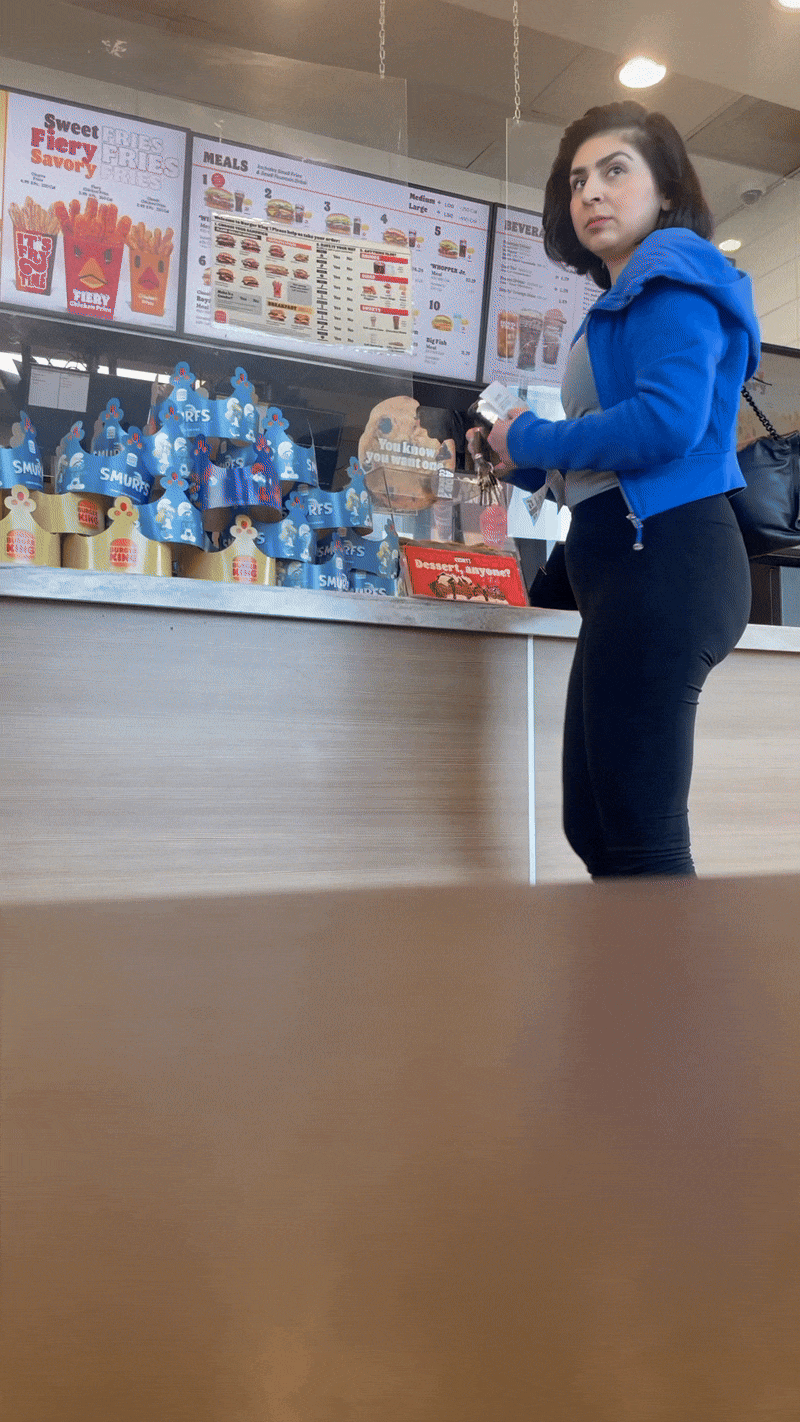 Thick Latina in Leggings at BK