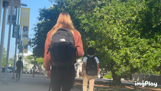 College Pawg Walking in Lulu + Slim Extra showing Cameltoe in Flares