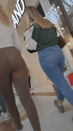 Big ass in tight brown leggings (with GIF’s)