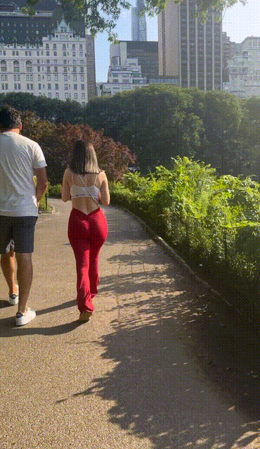 Fat A$$ Latina in red leggings with bf