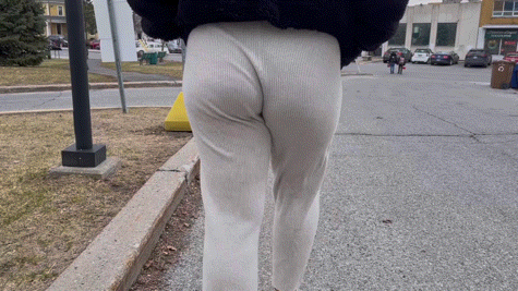 Jiggly Booty In Grey Sweats Walking Around
