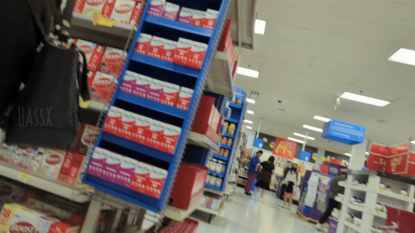 Curly hair babe wearing flares @ Walmart (+ more)