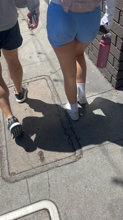 Thick Asian gym gf in booty shorts