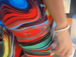 Ebony booty in rainbow tights