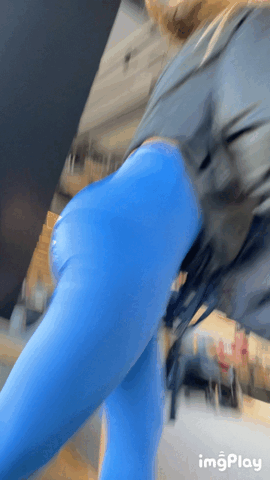 Pretty Ass college girl in blue leggings(OC)