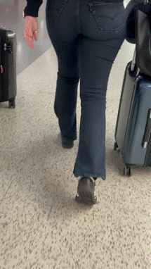 PAWG Hotwife in Tight Jeans Capped at Airport (OC + GIFS)