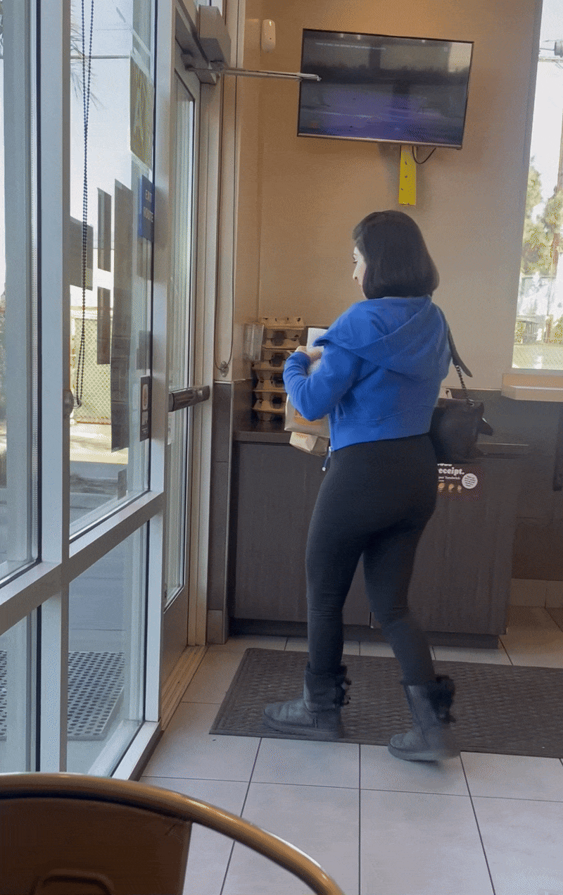 Thick Latina in Leggings at BK