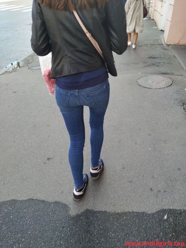 Sexycandidgirls Top Skinny Ass And Legs In Tight Blue Jeans Street Candid Photo Item 1