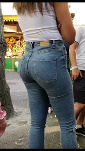 Meaty Ass in Tight Blue Jeans Street Photo