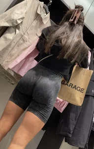 Beautiful Ass on this babe Shopping in tight legging shorts  / Not OC