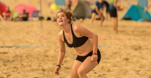 Beach volleyball babes in bikinis