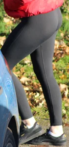 Stunning Teen In Tight Black Leggings