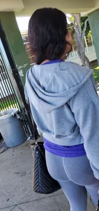 Latina cutie with a round ass in grey leggings