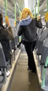 Girl in Pants in a Public Bus Creepshot