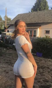 Nice non-candid blonde backyard photos, see through her lingerie