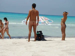 Nude beach and topless girls