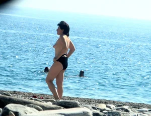 Nude beach and topless girls