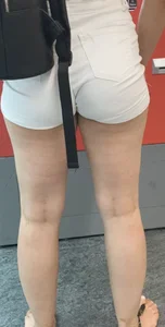 Hot Wife in Tight Mini-Shorts Candid Closeups
