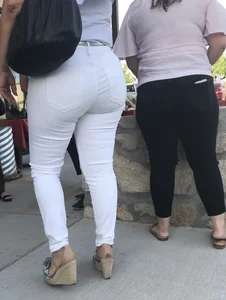 Big Booty in Tight White Pants Street Creepshot