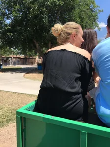 Blonde bending over in black shorts with vtl