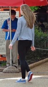 Skinny Candid Teen in Leggings Street Creepshot