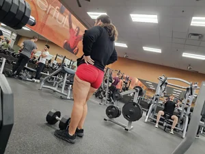 PHATTT Ass Squatting in Red Tight Spandex (GIF at end)